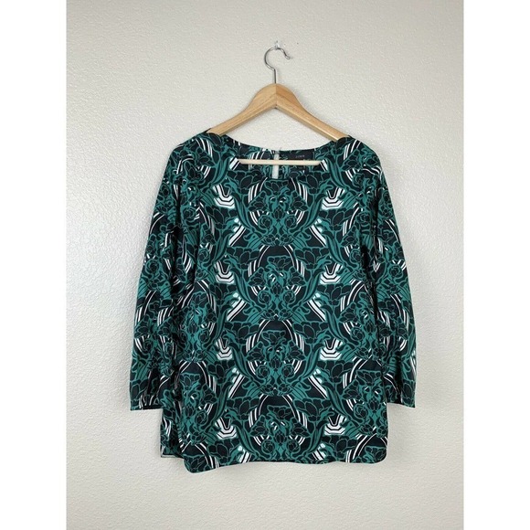 J. Crew Retro Floral Popover Top - Picture 1 of 6